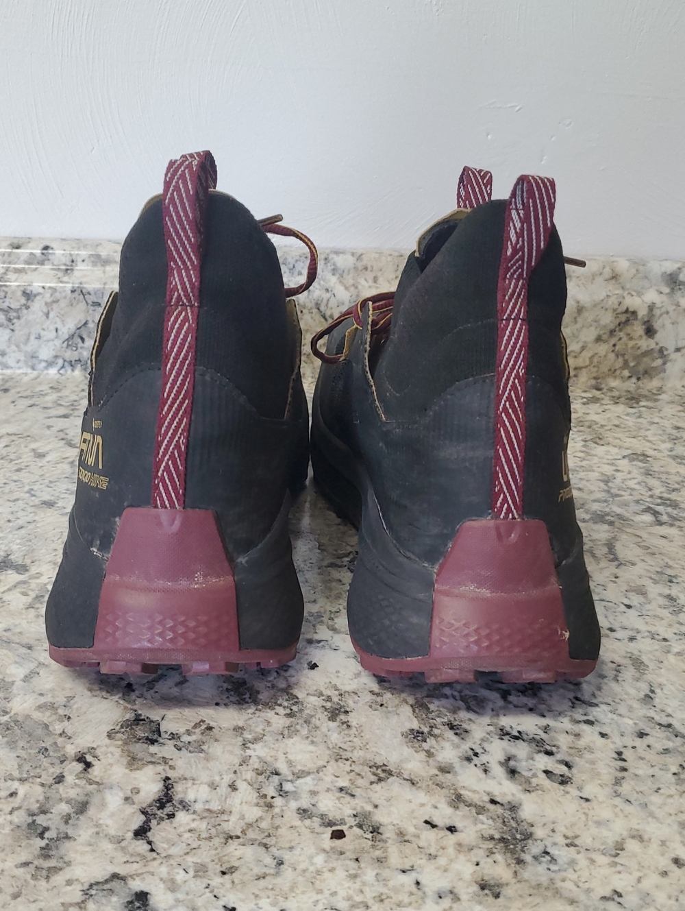 LA SPORTIVA Prodigio Hike Black Burgundy and Gold Trail Runners - Picture 5 of 10